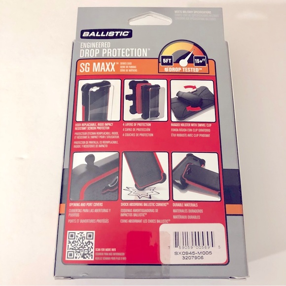 NEW BALLISTIC SG MAXX iPhone 5 5S Phone Case w/ Belt Clip Black SX0945-M005 - Picture 2 of 11